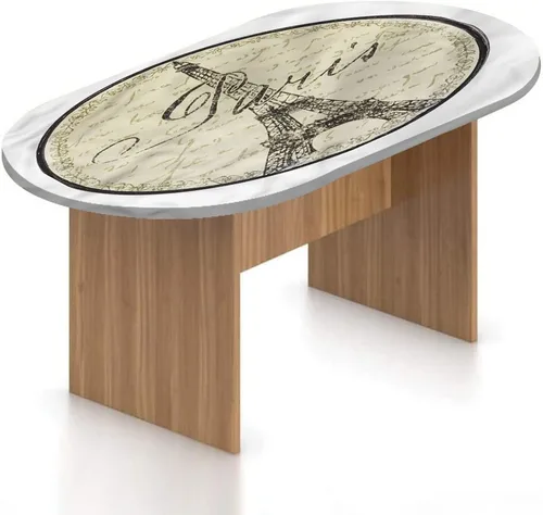 Vista 22 de XISUNYA Mantel ajustable ovalado, decoración de París, funda de poliéster elástico, diseño de horizonte de la ciudad de París con estampado Eiffel