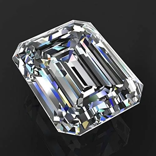 Vista 4 de GEMHUB VS+ Moissanita de corte esmeralda blanco FF, color moissanita facetada esmeralda moissanita piedra suelta para colgantejoyería de anillo