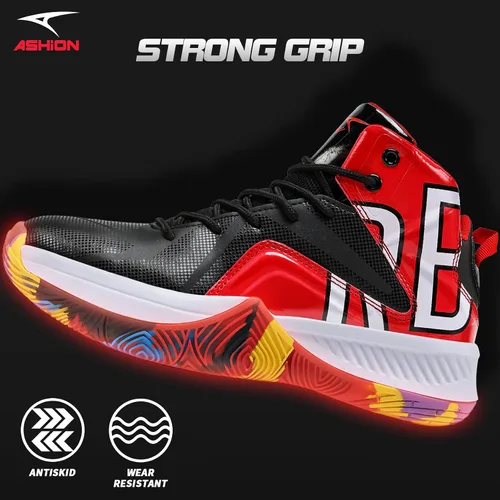Vista 4 de ASHION Zapatos de baloncesto para hombre, ligeros, transpirables, antideslizantes, para correr, caminar
