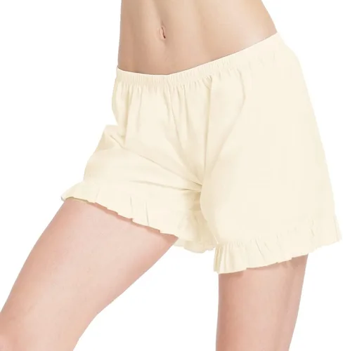 Vista 6 de MANCYFIT Culottes de algodón con dobladillo con volantes para mujer, pantalones cortos de 5 pulgadas de entrepierna