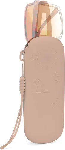 Vista 8 de Linkidea Oversized Sunglasses Pouch, Large Frame Glasses Bag for Ray-Ban Aviator Max, Caravan & More Negro