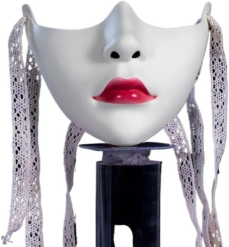 Vista 5 de Máscara mecánica de viento de media cara para mujer, máscara de estilo antiguo para Halloween o cosplay