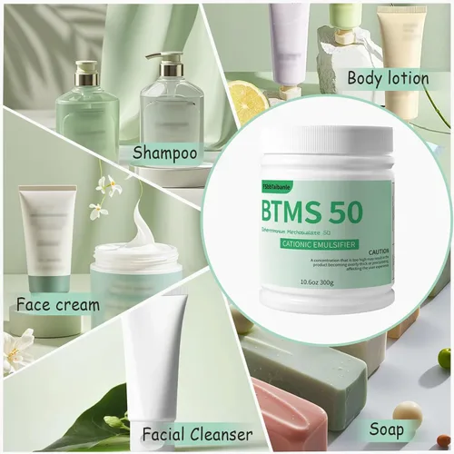 Vista 2 de Gránulos emulsionantes acondicionadores BTMS 50 de 10.6 onzas, 100% derivados de origen vegetal, ideal para acondicionador sin enjuague, lociones
