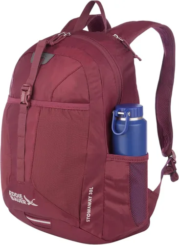 Vista 6 de Eddie Bauer Stowaway Mochila Empacable Viaje Exterior Ligera Plegable Duradera Poliéster Ripstop 30L - Cereza Negra