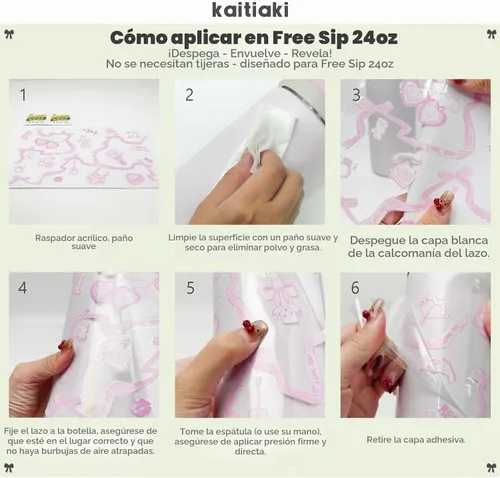 Vista 7 de Swiftie-Inspired - Adhesivo estético de transferencia UV rosa para Owala FreeSip 24 onzas, calcomanía para botella bonita y elegante inspirada