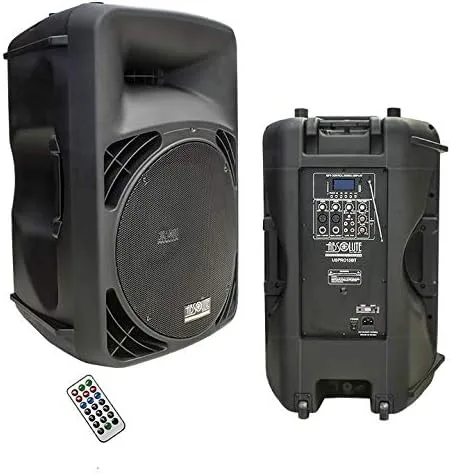 Vista 2 de Absolute USPRO15BT 15 "activa Powered Amplificado PRO PA DJ Altavoz Bluetooth FM Radio Karaoke