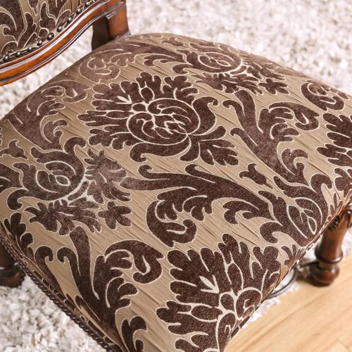 Vista 10 de Furniture of America Eleanora - Silla auxiliar de comedor de madera en color cereza marrón (juego de 2)