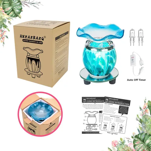 Vista 5 de Calentador Eléctrico de Aceite 3 en 1 con Temporizador de Apagado Automático, Calentador de Cera Perfumado, Calentador de Cera para Velas, Derretido