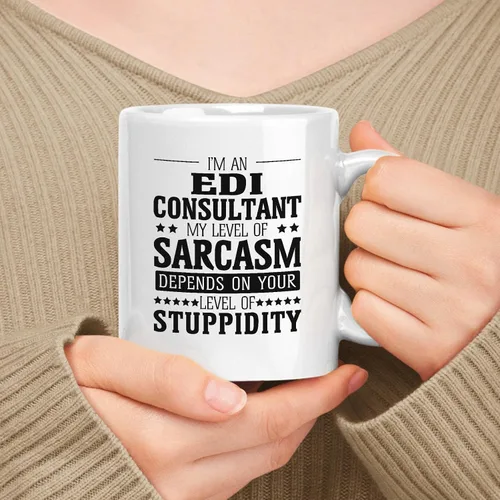 Vista 196 de Taza de cerámica blanca de regalo para administrador de 11 oz, 15 onzas, mi nivel de sarcasmo depende de tu nivel