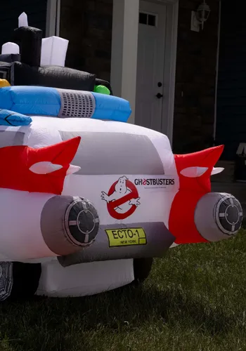 Vista 2 de Decoración Inflable Retro Ecto-1 de Ghostbusters para Halloween Multicolor