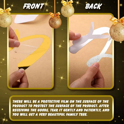Vista 6 de Calcomanías Acrílicas de Pared de Navidad Pegatinas de Cita Believe Pegatinas de Espejo 3D DIY Pegatinas de Navidad Cristo Decoración de Pared