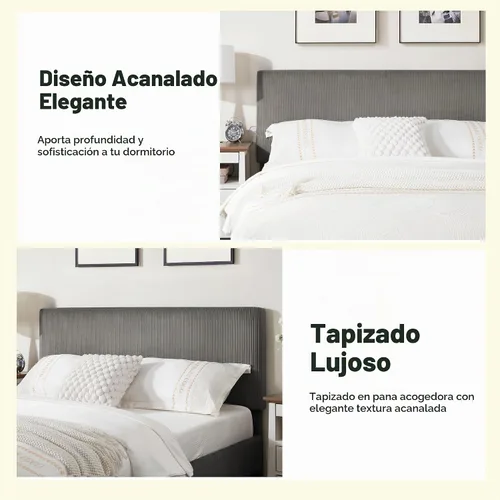 Vista 7 de FLEXISPOT Cama ajustable Queen con marco tapizado de terciopelo, gris Gris oscuro