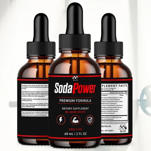 Vista 2 de Soda Power Drops, suplemento oficial SodaPower masculino, paquete de 1
