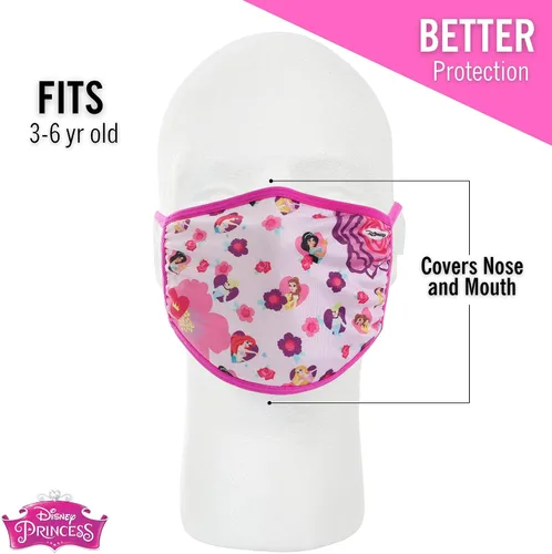 Vista 3 de Concept One Disney Princesses - Mascarilla de tela con licencia oficial lavable paquete de 3