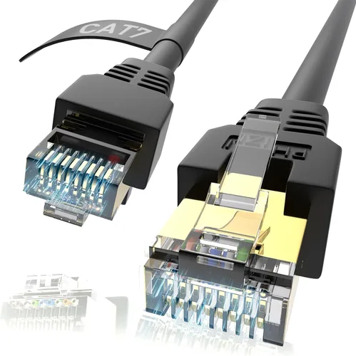 Vista 8 de Cable Ethernet Cat7 de 3 pies, Cat7 3 pies, 15 pies, 25 pies, 50 pies, 100 pies, 125 pies, 150 pies, 175 pies, 200 pies, 225 pies, 300 pies, 330