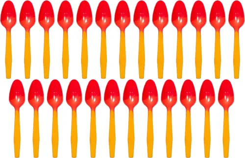 Vista 7 de Cucharas reutilizables de base biológica, paquete de 20, 5 colores, ideales para yogur, helado, helados, bebidas frías, empaquetadas en Estados
