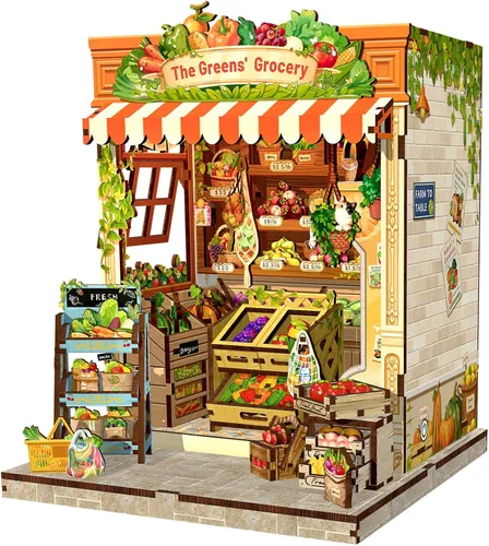 Vista 17 de CUTEBEE Kit de construcción de modelos de madera 3D, caja de música, kit de diorama de bricolaje con luz LED, música, humo de atomización, potencia