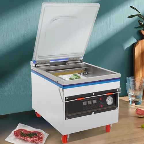 Vista 9 de Máquina selladora al vacío, 360W 110V Máquina de envasado al vacío de alimentos comerciales, sellador al vacío de cámara eléctrica Sellador digital