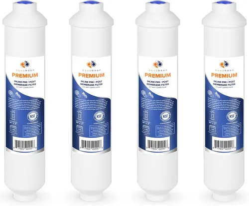 Vista 22 de Aquaboon Filtro de agua de carbón activado T33 - Filtro de agua en línea para refrigerador se adapta a línea de agua de 1/4 - Filtro para máquina