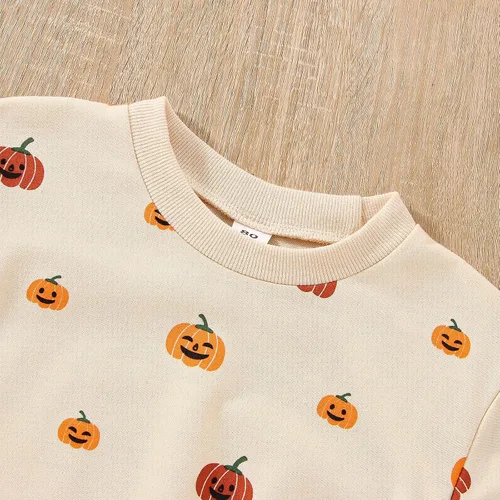 Vista 109 de Sudadera de calabaza para bebé, niña, niño, Halloween, sudadera de gran tamaño, mameluco de burbujas, suéter