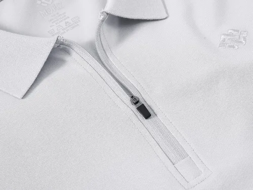 Vista 4 de AjezMax Polo de manga larga para hombre estilo informal color liso