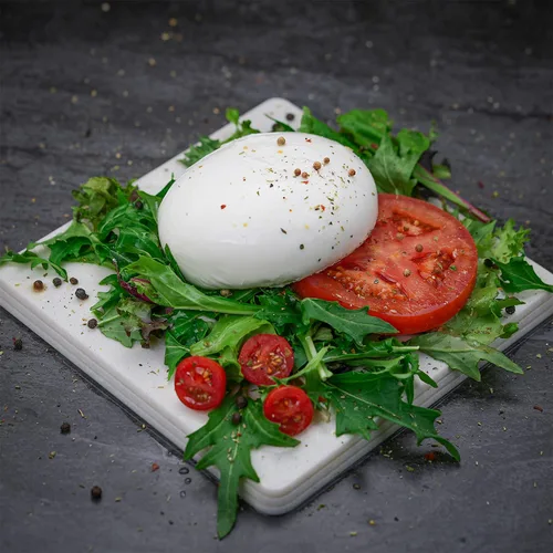 Vista 3 de Mozzarella Fior di Latte - Queso italiano fresco, 8 onzas (paquete de 1) Hecho de leche de vaca, alto contenido de humedad, textura suave
