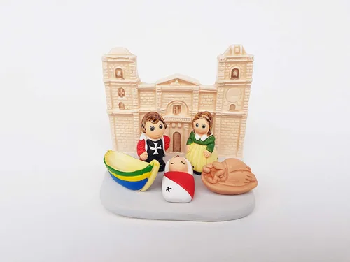Vista 2 de Maltese Nativity Scene - Handmade in Clay - 1 block - 3.8"X2.2"X2.9" high, Malta, Valletta, Mediterranean Sea, St. Paul's Bay, Barca