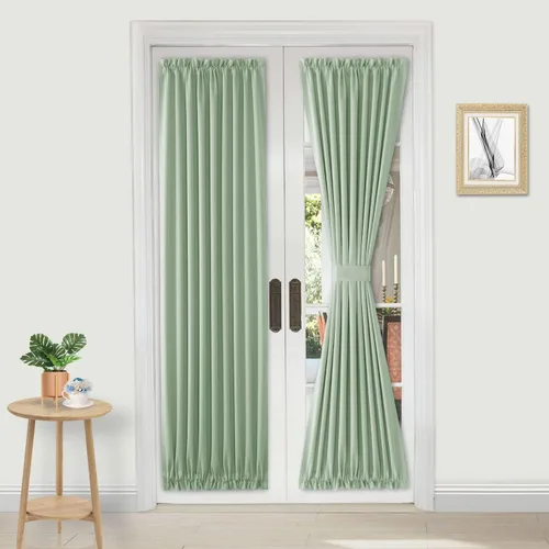 Vista 44 de DWCN Cortinas para Puertas Francesas – Cortinas opacas térmicas con bolsillo para barra para puertas con ventana de cristal, puertas de cocina