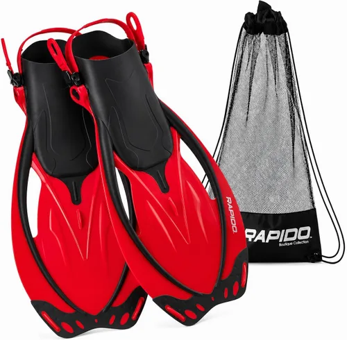 Vista 9 de Rapido Marine Open Heel Adjustable Fins - Translucent Violet Lime, Large/X