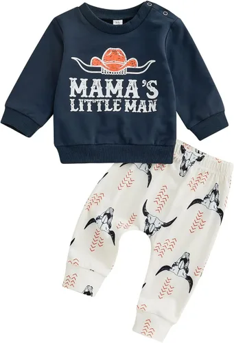 Vista 16 de Ropa para bebé niño, sudadera de manga larga con cuello redondo y estampado de vaca, pantalones largos para correr, otoño, invierno, traje