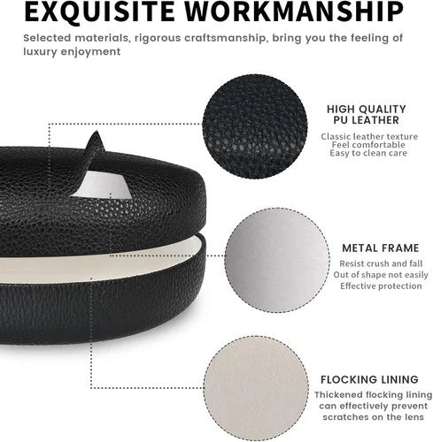 Vista 5 de molshine Estuche rígido para gafas de sol,Estuche clásico para gafas de sol,Gafas con paño de limpieza,Bolsillo