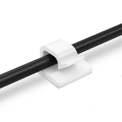 Vista 7 de Paquete de 50 clips adhesivos para cables, soportes de alambre para Blanco
