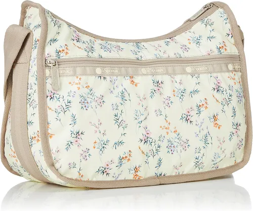 Vista 2 de LeSportsac Cheerful Blooms Classic Hobo Crossbody Bag + bolsa de cosméticos, estilo 7520color E547, románticos y coloridos delicados aerosoles