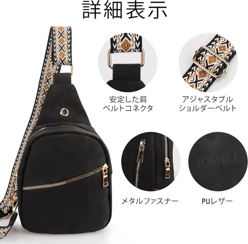 Vista 5 de TORFRUE Riñonera pequeña para mujer, bolsa cruzada de cuero para el pecho para mujer