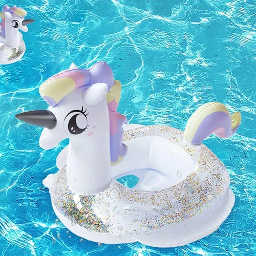 Vista 8 de CICITOYWO Flotadores de piscina para niños pequeños, balsa flotadora inflable para niños y adultos con asa, juguetes flotadores de playa para nadar