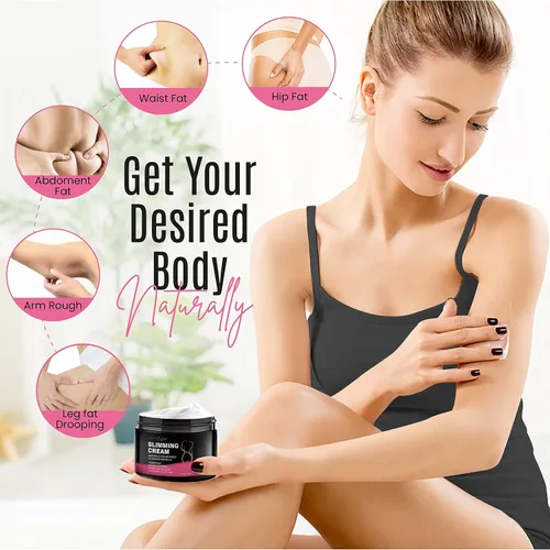 Vista 5 de Crema adelgazante para reafirmar el vientre, el vientre y la cintura, crema anticelulítica 100% natural con ingredientes orgánicos, fórmula natural