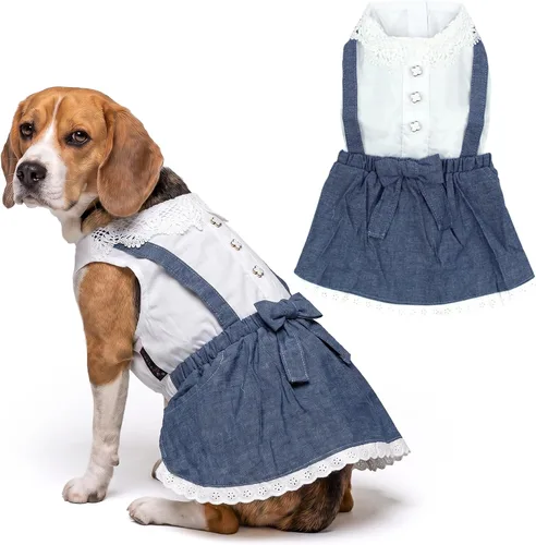 Vista 87 de Parisian Pet Chambray - Vestido para perro - Ligero sin mangas para perro, niña, talla XS Chambray en general