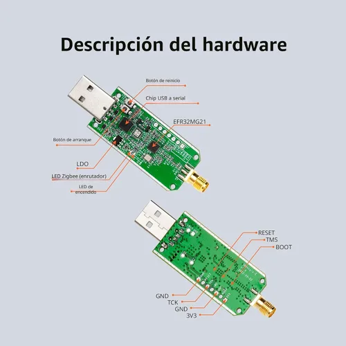 Vista 9 de SONOFF Zigbee 3.0 USB Dongle Plus-E Puerta de enlace, Adaptador USB Zigbee inalámbrico universal con antena para Home Assistant, Open HAB