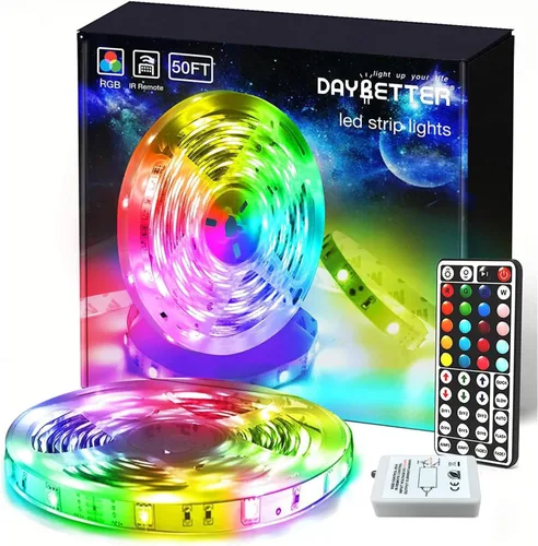 Vista 13 de DAYBETTER - Tira de luces led de 16.4 pies, con control remoto y fuente de alimentación