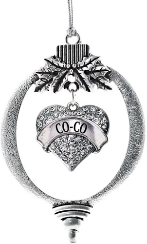 Vista 69 de Inspired Silver - Red Merry - Adorno de Navidad plateado - Adorno de árbol de Navidad con dije de corazón con circonita cúbica - Decoración colgante