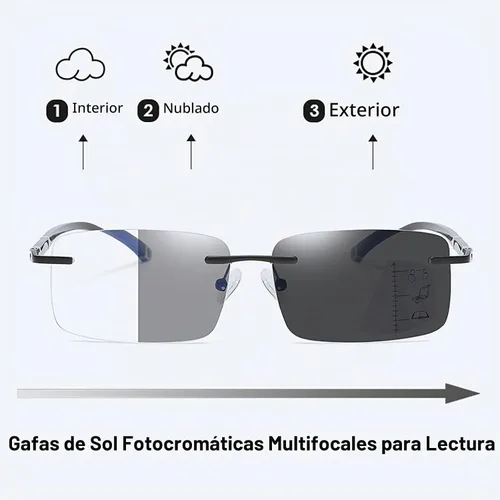 Vista 2 de Gafas de lectura progresivas multifocales fotocromáticas para hombres y mujeres, transición, multifocal, lentes de sol con luz azul