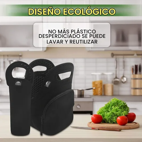 Vista 8 de Nordic By Nature Lonchera térmica de neopreno hecha para mujeres, hombres y niños, incluye enfriador de botellas grandes de 12 pulgadas, ligera
