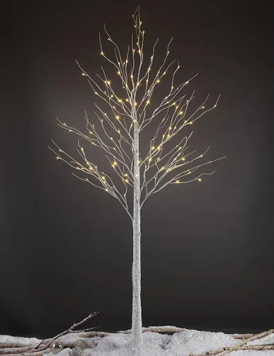Vista 12 de Abedul con luces LED Lightshare™ + 10L luces LED Icicle Twinkling (blanco/azul), luces decorativas para el hogar, fiestas, festivales, Navidad