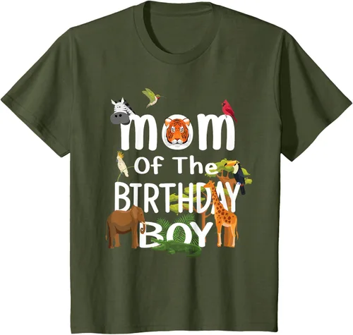 Vista 15 de Camiseta de fiesta de animales con temática de zoológico para niño de cumpleaños, Negro