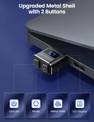 Vista 2 de Meatanty Agitador de Ratón Metálico Pequeño, Movedor de Mouse USB Indetectable, Agitador Automático con Modo Separado y Botones