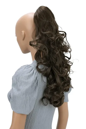 Vista 17 de Prettyshop - Extensión de cola de caballo de 24 pulgadas con clip, larga, voluminosa, ondulada, resistente al calor, color negro H63