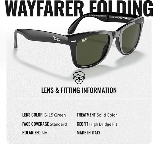 Vista 4 de Ray-Ban RB4105 WAYFARER FOLDING CLASSIC - Gafas de sol de forma cuadrada con kit oficial de gafas