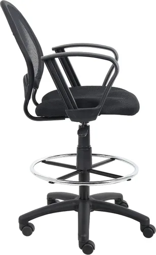 Vista 6 de Boss Office Products Taburete de redacción de malla con brazos de lazo en negro