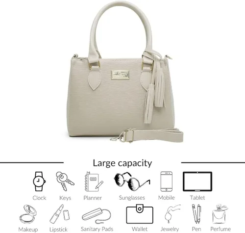 Vista 2 de WilliBags Conjunto de moda para mujer bolsa de mano convertible + cartera, correa extraíble, bolsa con asa superior, bolsos, bolsa 2 piezas