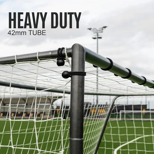 Vista 3 de QUICKPLAY GS Porterías de Fútbol - Portería de Fútbol de Acero Galvanizado Súper Duradera [5 Tamaños] Tamaños Reglamentarios, Red Profunda, Movible